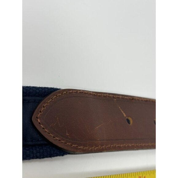 Southern Tide Canvas Leather Belt Men's Size 28 Small Navy Skip Jack - Picture 7 of 9